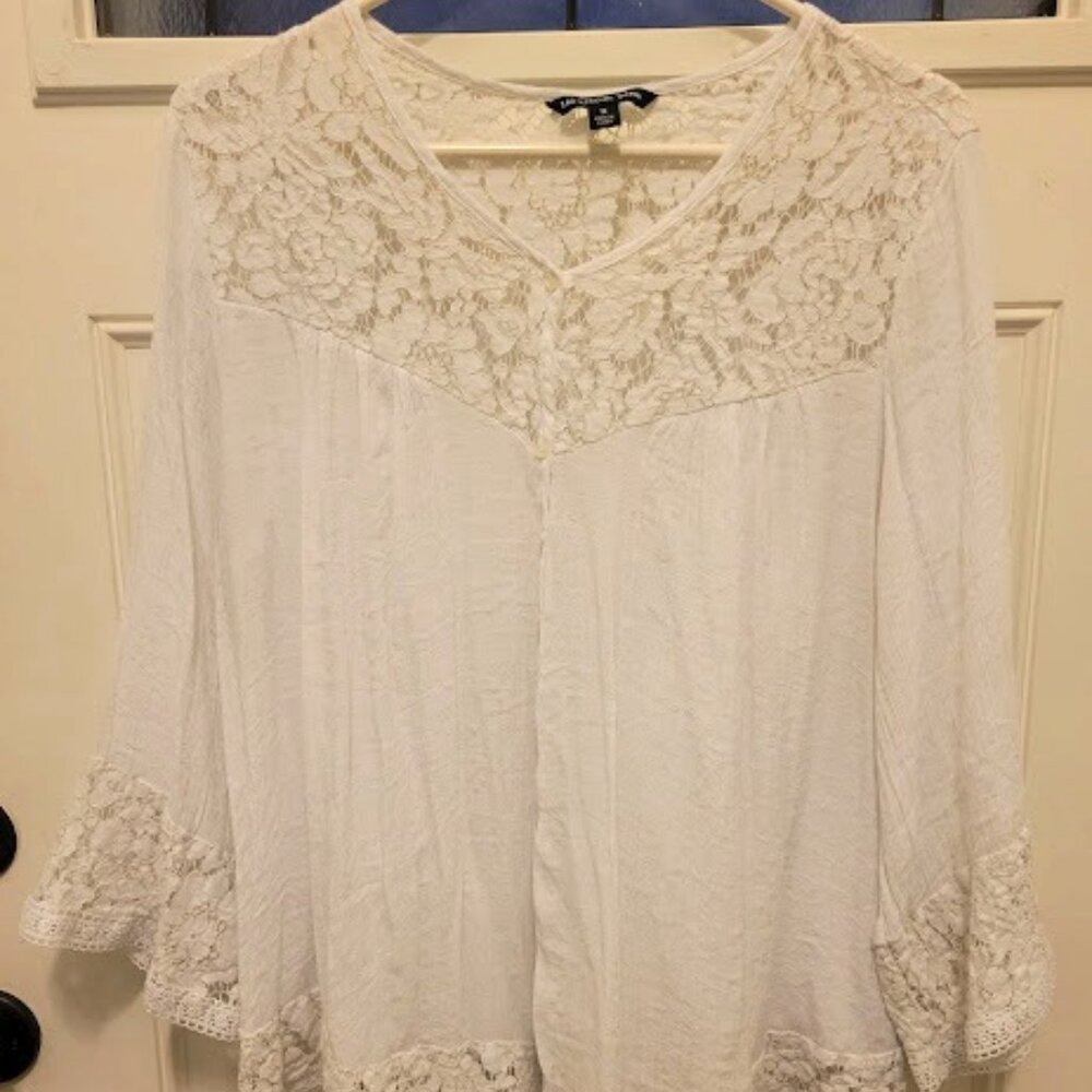 Zac and Rachel Lace Button Up Top